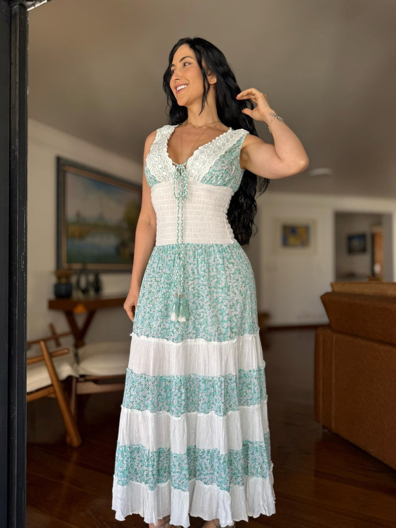 VESTIDO EM VISCOSE LONGO THAYS