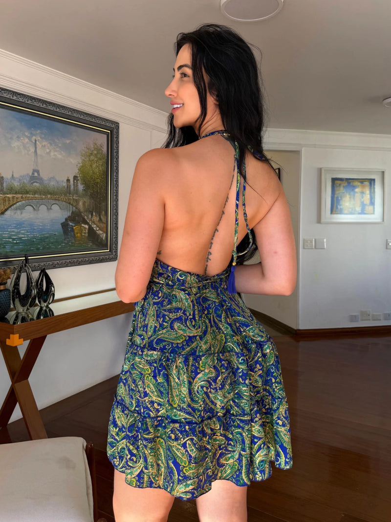 VESTIDO EM VISCOSE CURTO ISABELA