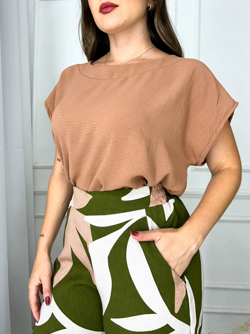 Conjunto Cléo Calça Estampada + Blusa - Use Vittorina
