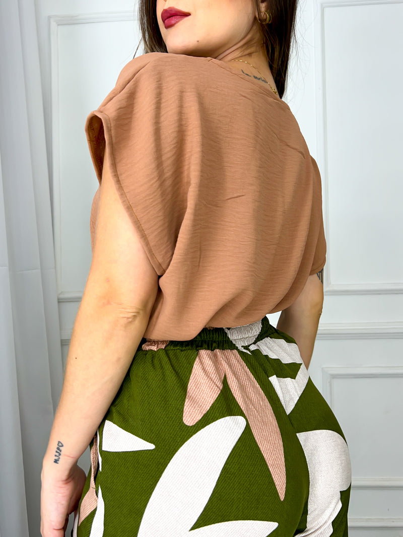 Conjunto Cléo Calça Estampada + Blusa - Use Vittorina