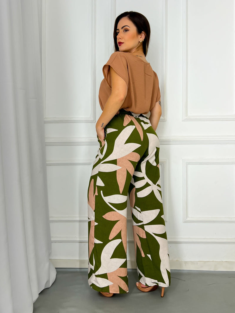 Conjunto Cléo Calça Estampada + Blusa - Use Vittorina
