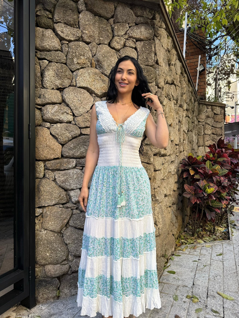 VESTIDO EM VISCOSE LONGO THAYS