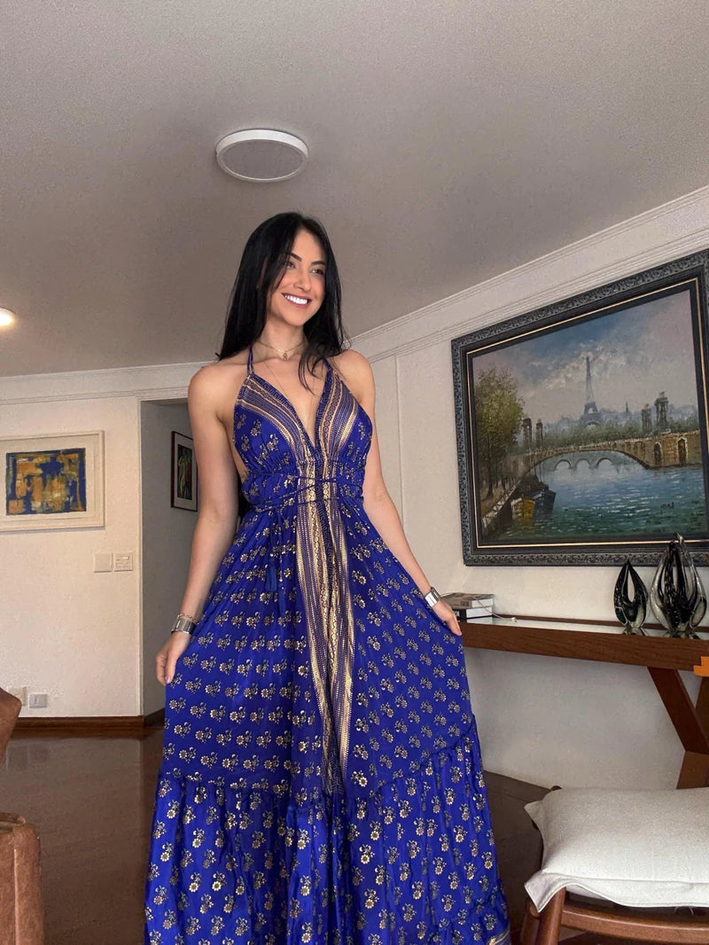 VESTIDO EM VISCOSE LONGO LUA