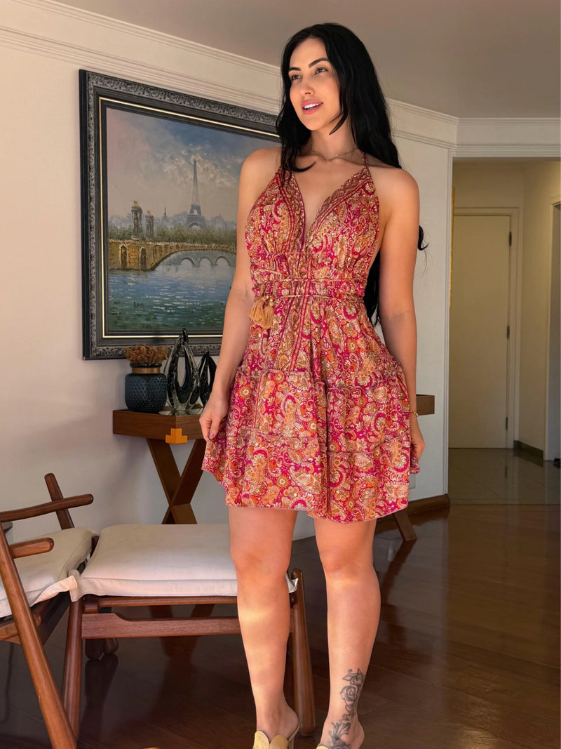 VESTIDO EM VISCOSE CURTO LARI
