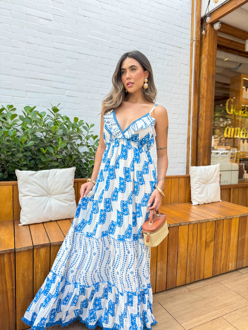 VESTIDO EM VISCOSE BOHO LONGO AURORA