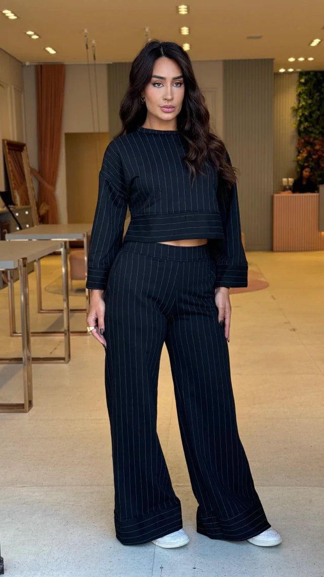 Conjunto Moletinho Listrado Eliana Preto – Use Vittorina