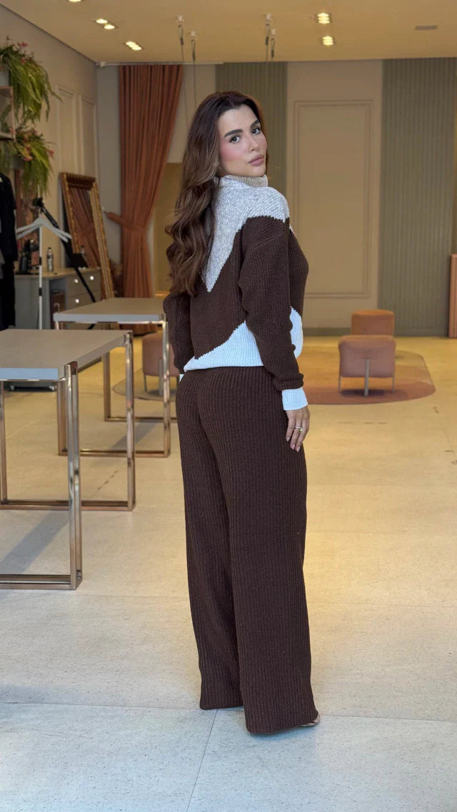 Conjunto Tricot Flávia Marrom – Use Vittorina