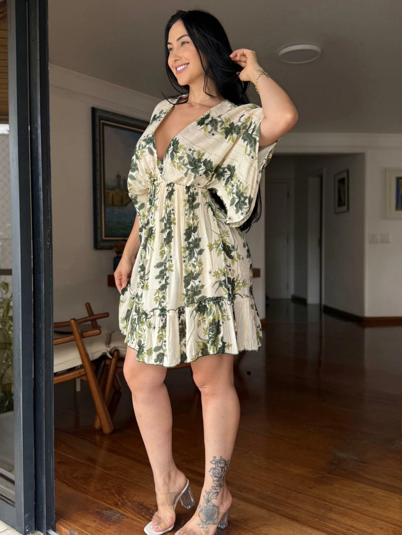 VESTIDO EM VISCOSE CURTO FRANCINE VERDE