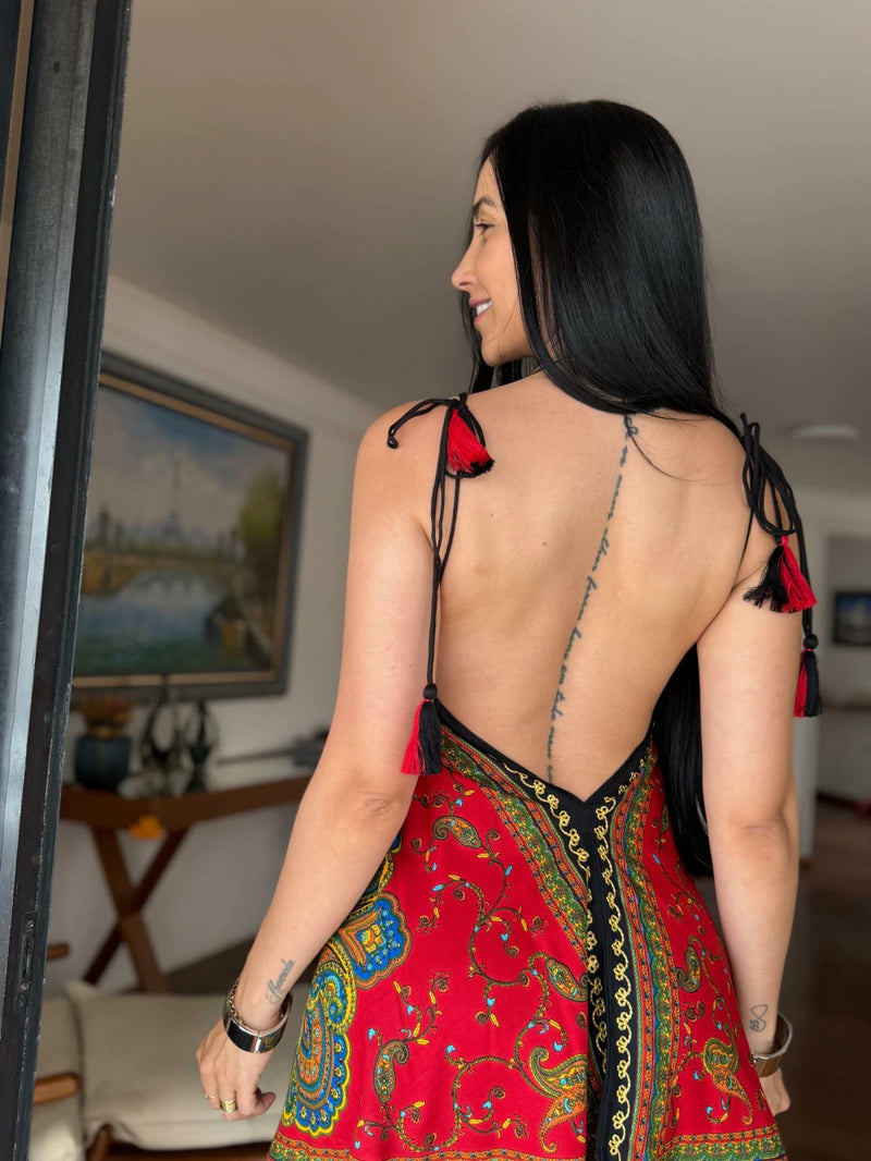 VESTIDO EM VISCOSE CURTO DORI VIVI VERMELHO